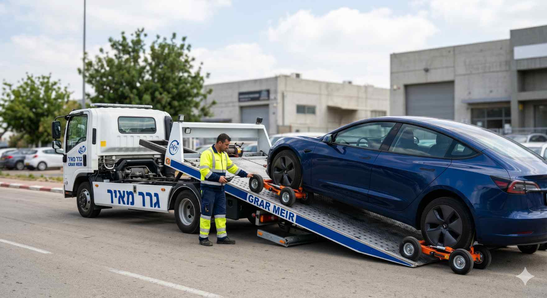 המדריך המקצועי: איך גוררים רכב חשמלי שננעל ללא גרימת נזק